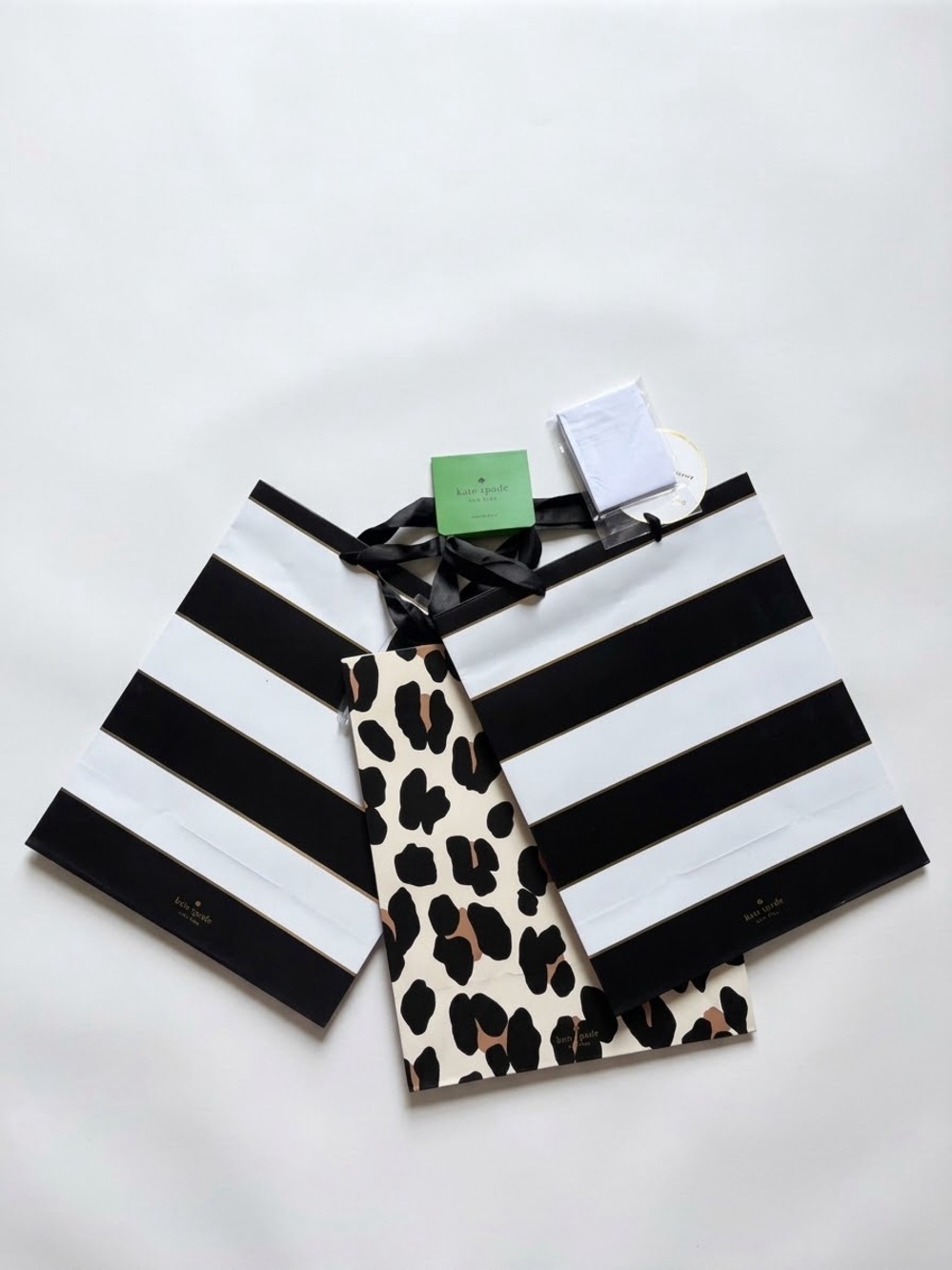 Kate Spade Gift Bag Set 3 Pack Stripes & Animal Print